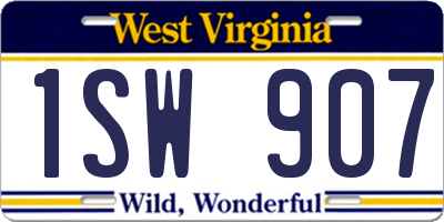 WV license plate 1SW907
