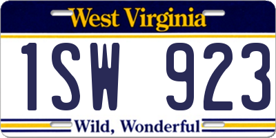 WV license plate 1SW923