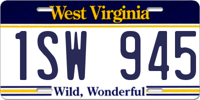 WV license plate 1SW945
