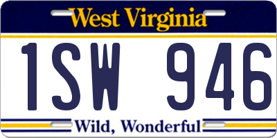 WV license plate 1SW946