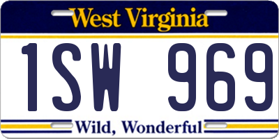 WV license plate 1SW969