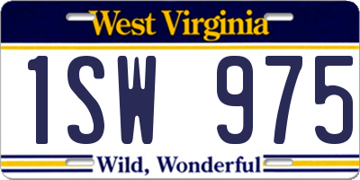WV license plate 1SW975