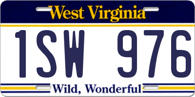 WV license plate 1SW976