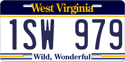 WV license plate 1SW979