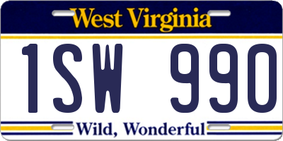 WV license plate 1SW990