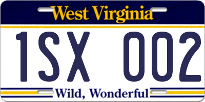 WV license plate 1SX002