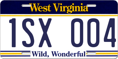 WV license plate 1SX004