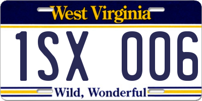 WV license plate 1SX006