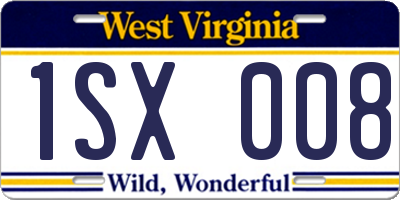 WV license plate 1SX008