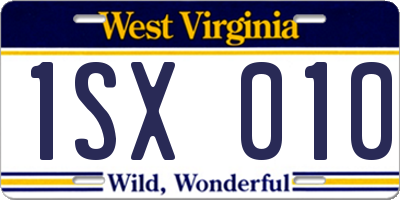 WV license plate 1SX010