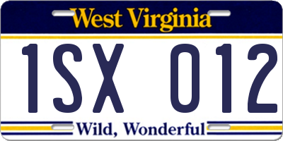 WV license plate 1SX012