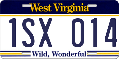 WV license plate 1SX014