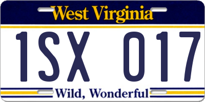 WV license plate 1SX017