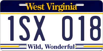 WV license plate 1SX018