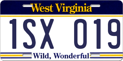 WV license plate 1SX019