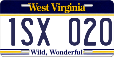 WV license plate 1SX020