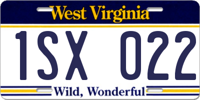 WV license plate 1SX022