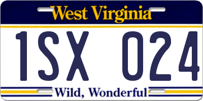 WV license plate 1SX024