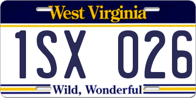 WV license plate 1SX026
