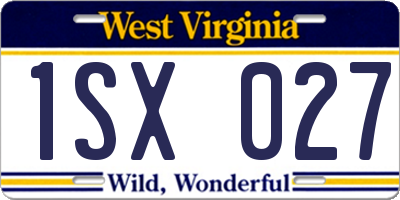 WV license plate 1SX027