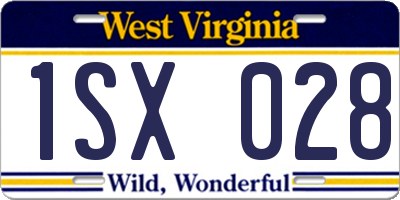 WV license plate 1SX028