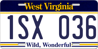 WV license plate 1SX036