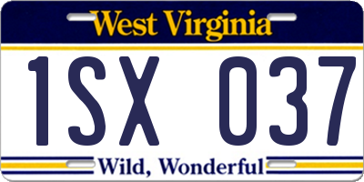 WV license plate 1SX037