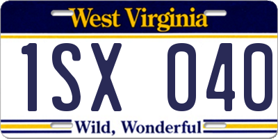 WV license plate 1SX040