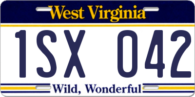 WV license plate 1SX042
