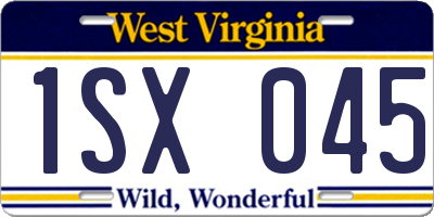 WV license plate 1SX045