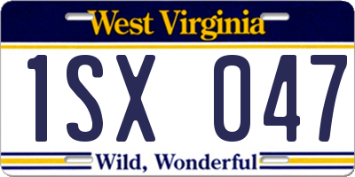WV license plate 1SX047