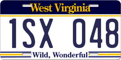WV license plate 1SX048