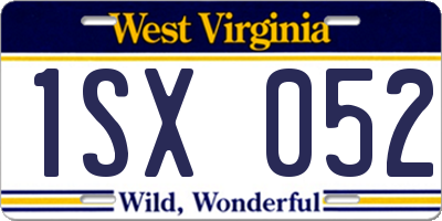 WV license plate 1SX052
