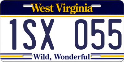 WV license plate 1SX055