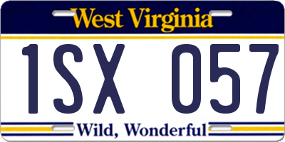 WV license plate 1SX057