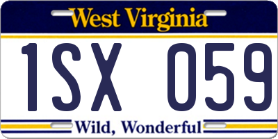 WV license plate 1SX059