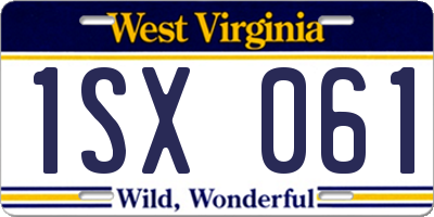 WV license plate 1SX061