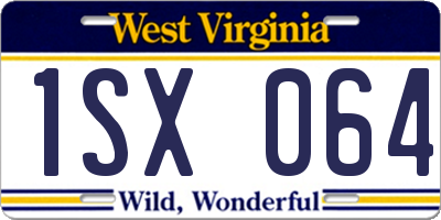 WV license plate 1SX064