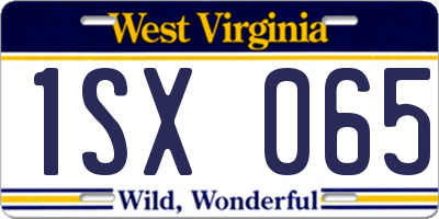 WV license plate 1SX065