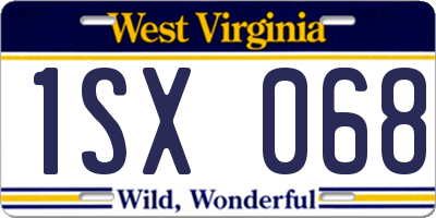 WV license plate 1SX068