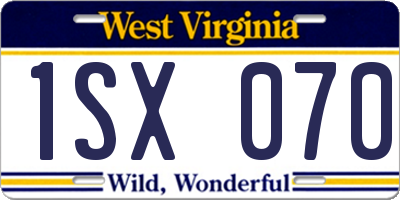 WV license plate 1SX070