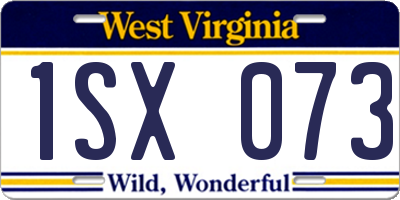 WV license plate 1SX073