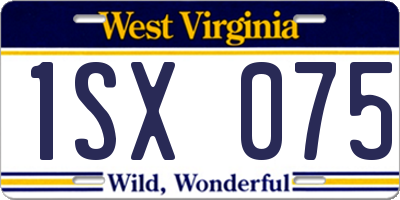 WV license plate 1SX075