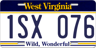 WV license plate 1SX076