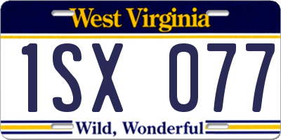 WV license plate 1SX077