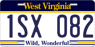 WV license plate 1SX082