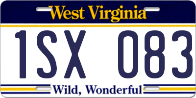 WV license plate 1SX083
