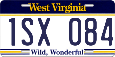 WV license plate 1SX084