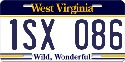WV license plate 1SX086