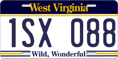 WV license plate 1SX088